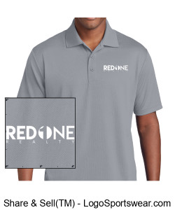 Sport-Tek Men's Polo - GRAY - All White logo Design Zoom